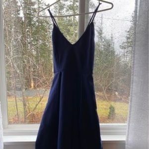 Dark navy blue bridesmaid dress